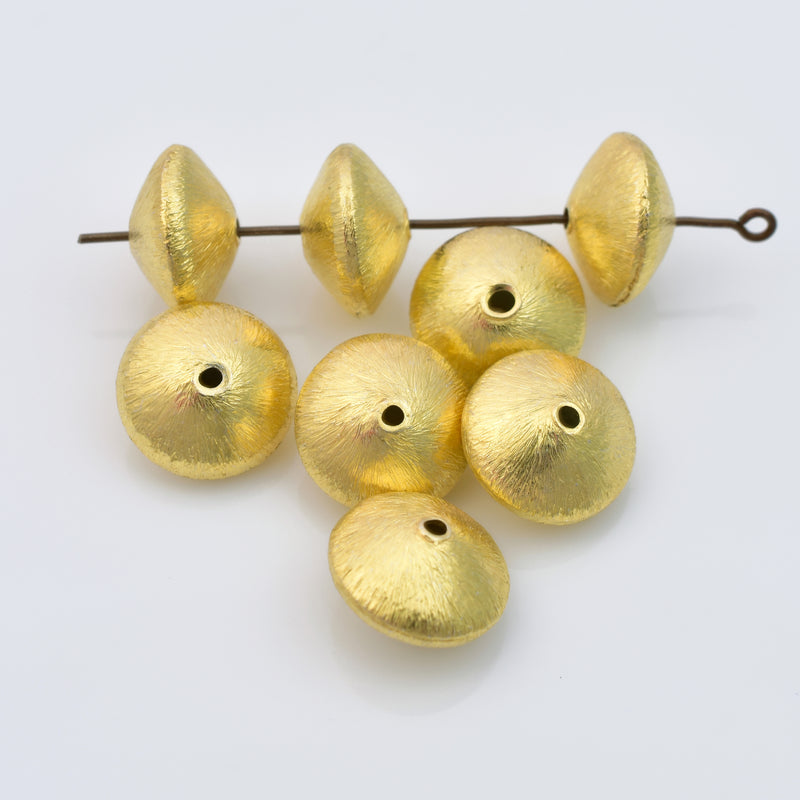 Gold Plated 12mm Bi-cone Saucer Spacer Beads