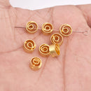 8mm -8pc Gold Spiral Beads