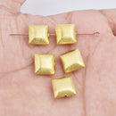 Gold Plated 12mm Square Cushion Spacer Beads