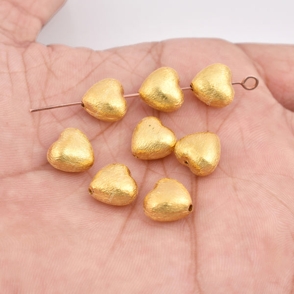 10mm Gold Plated Heart Spacer Beads