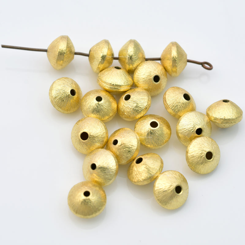 Gold Bicone Saucer Beads For Jewelry Makings 