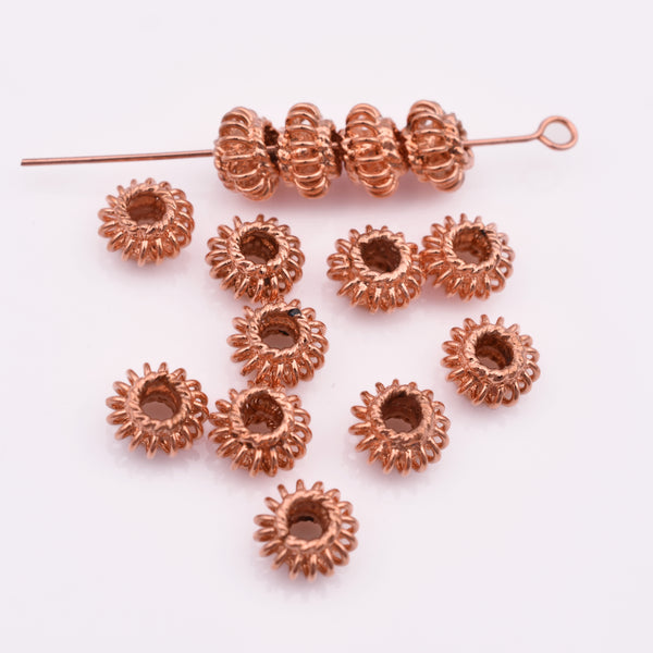 9mm Copper Coil Shape Bali Spacer Beads