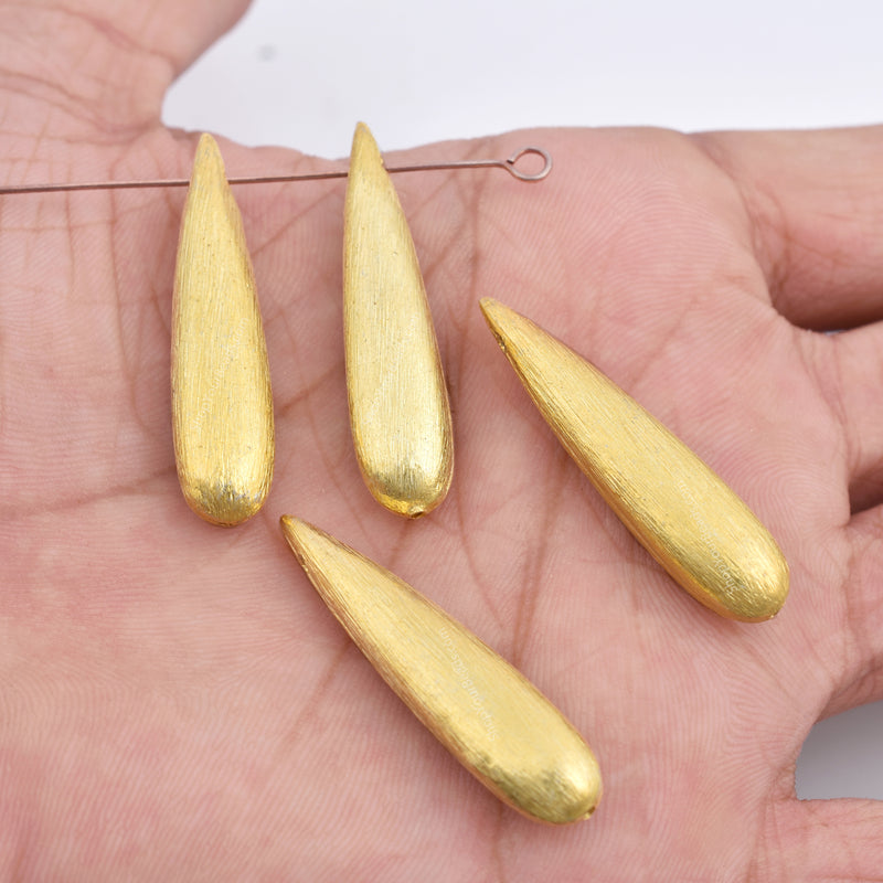 Gold Plated Tear Drop Spacer Beads - 37mm