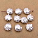 Silver Plated 10mm Hammered Saucer Spacer Beads