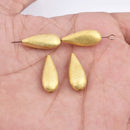 Gold Plated Tear Drop Spacer Beads - 20mm