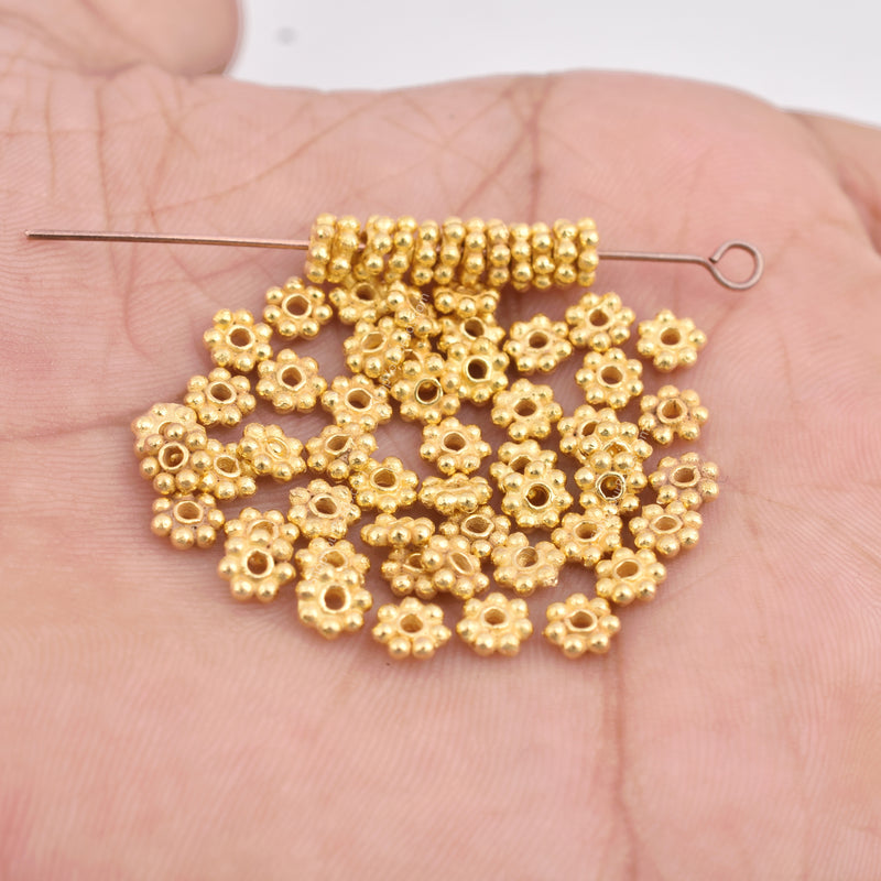 5mm Gold Plated Daisy Heishi Spacer Beads