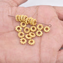 8mm Gold Plated Daisy Heishi Spacer Beads