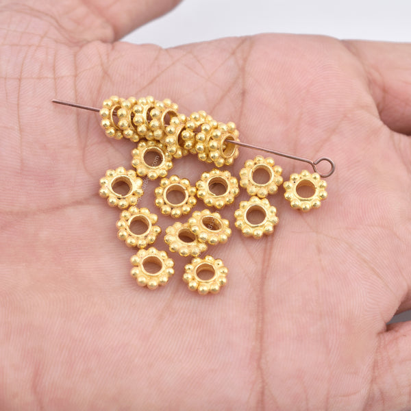 8mm Gold Plated Daisy Heishi Spacer Beads