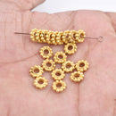 7.5mm Gold Plated Daisy Heishi Spacer Beads