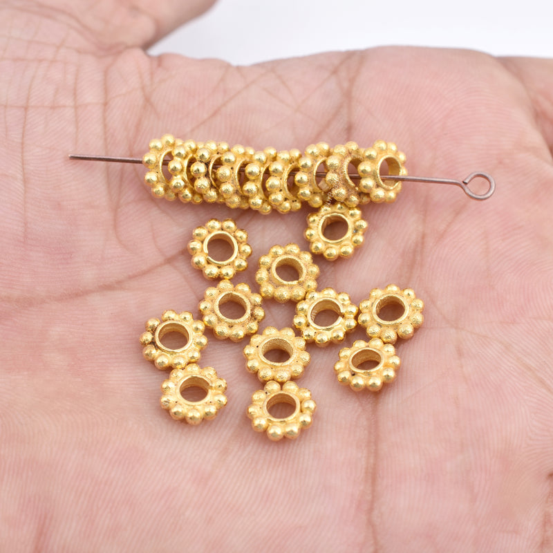 7.5mm Gold Plated Daisy Heishi Spacer Beads