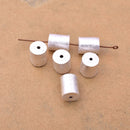 Silver Brushed Barrel Cylinder Spacers Drum Beads For Jewelry Makings 