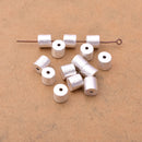 Silver Barrel Cylinder Drum Beads Spacers For Jewelry Makings 