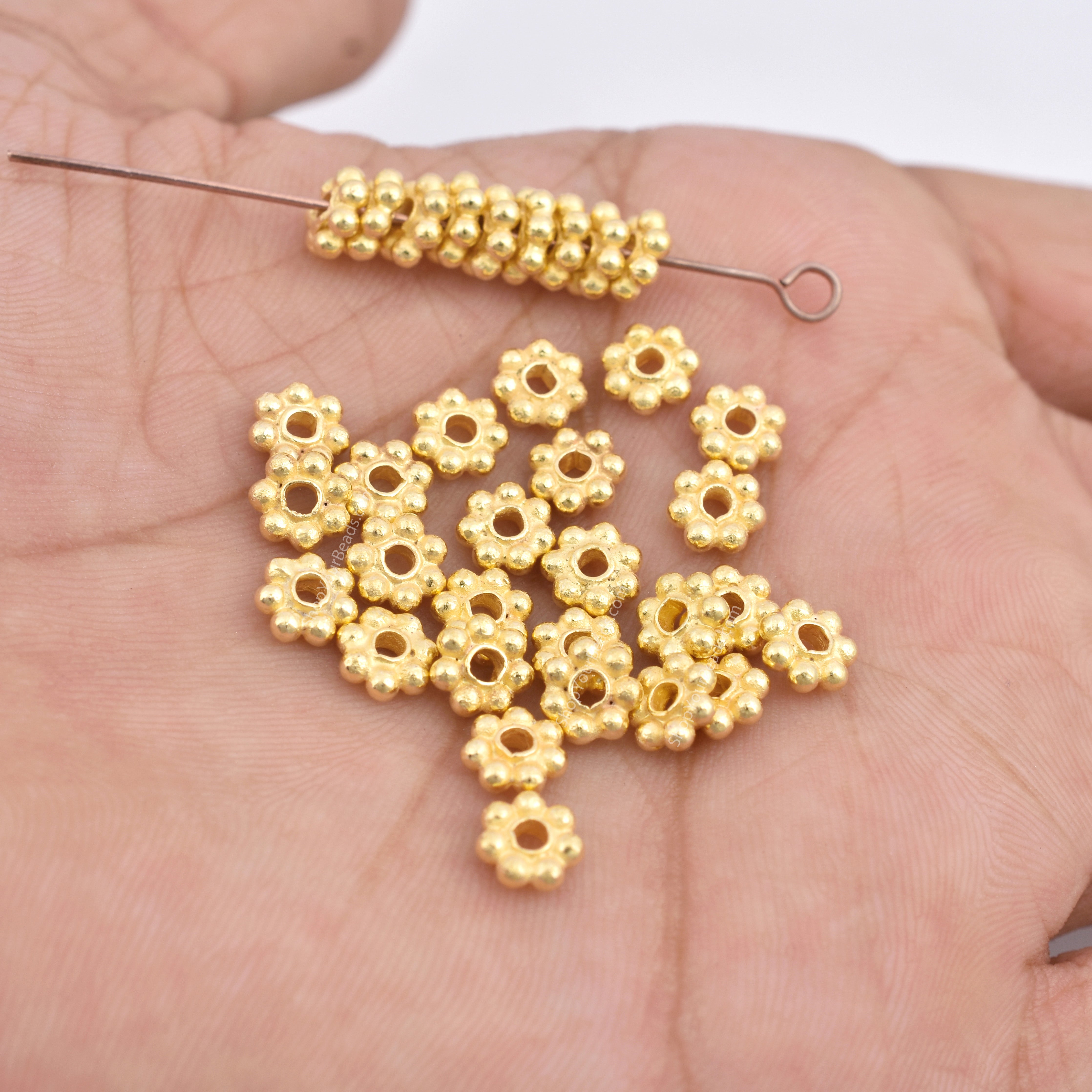 9mm 10pcs Bali Gold Beads for Jewelry Making, Gold Plated Spacer Beads,  Coil Shape, Jewelry Findings 