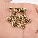 8mm Antique Gold Plated Daisy Heishi Spacer Beads