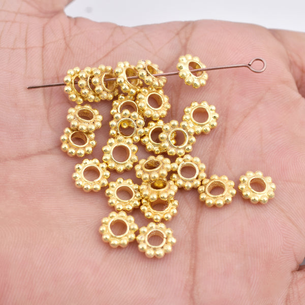 8mm Gold Plated Daisy Heishi Spacer Beads