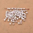 Silver Faceted Diamond Cut Spacer Beads For Jewelry Makings 