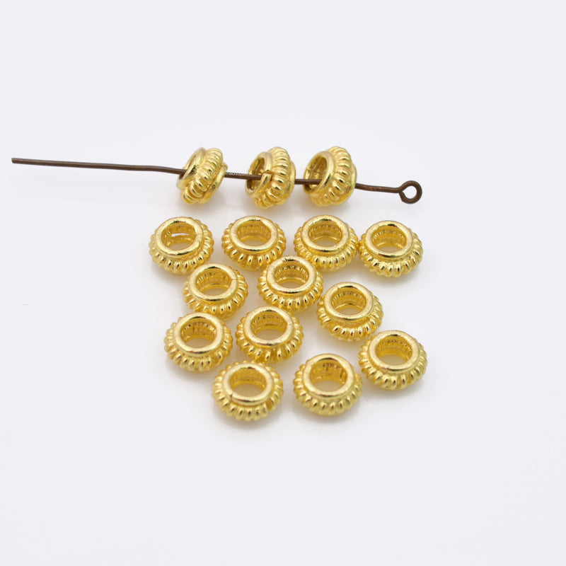 Gold Coil Bali Spacer Beads For Jewelry Makings 