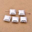 Silver Square Cushion Beads Spacers For Jewelry Makings 