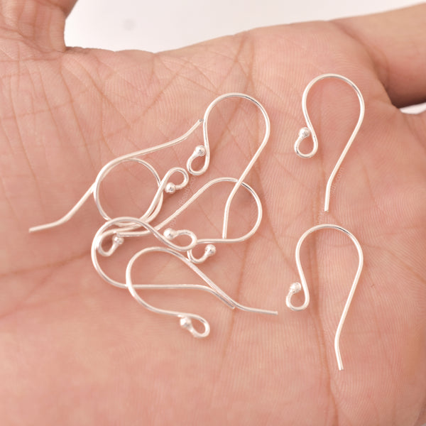 Silver Plated Earring Hooks Wires - 18mm