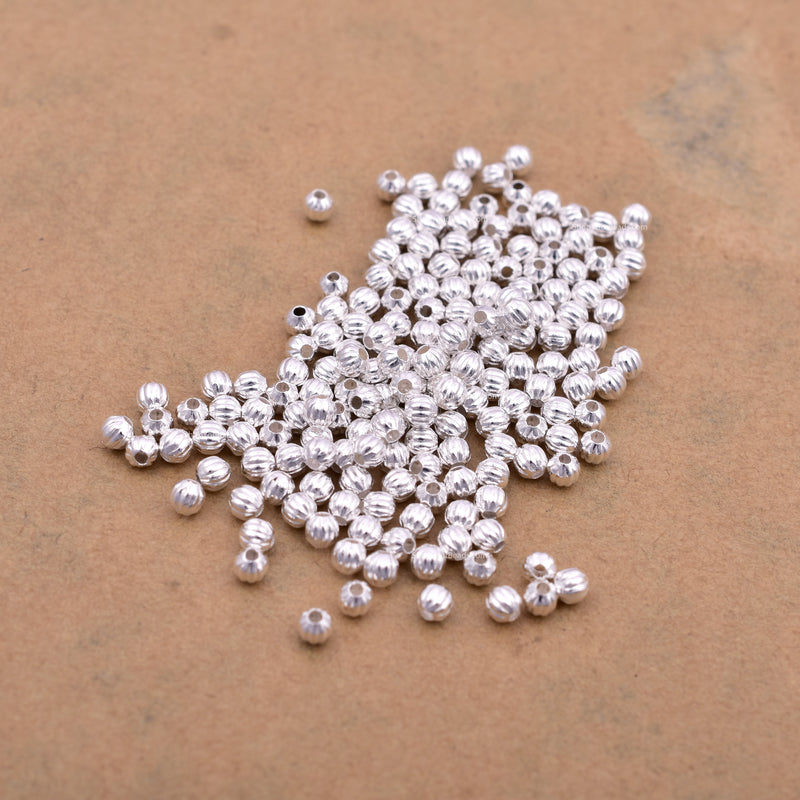 Siler Corrugated Ball Spacer Beads For Jewlery Makings 