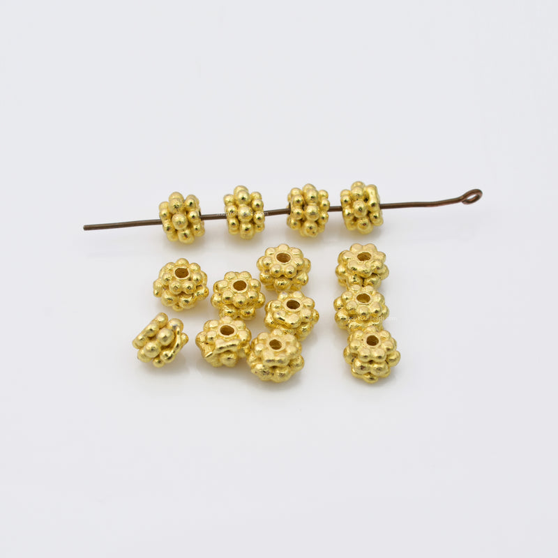 Gold Daisy Spacers Beads For Jewelry Makings 