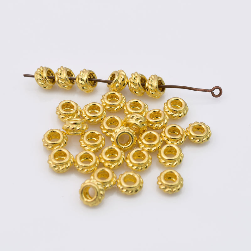 Gold  Coil Shape Spacer Spring Beads For Jewelry Making
