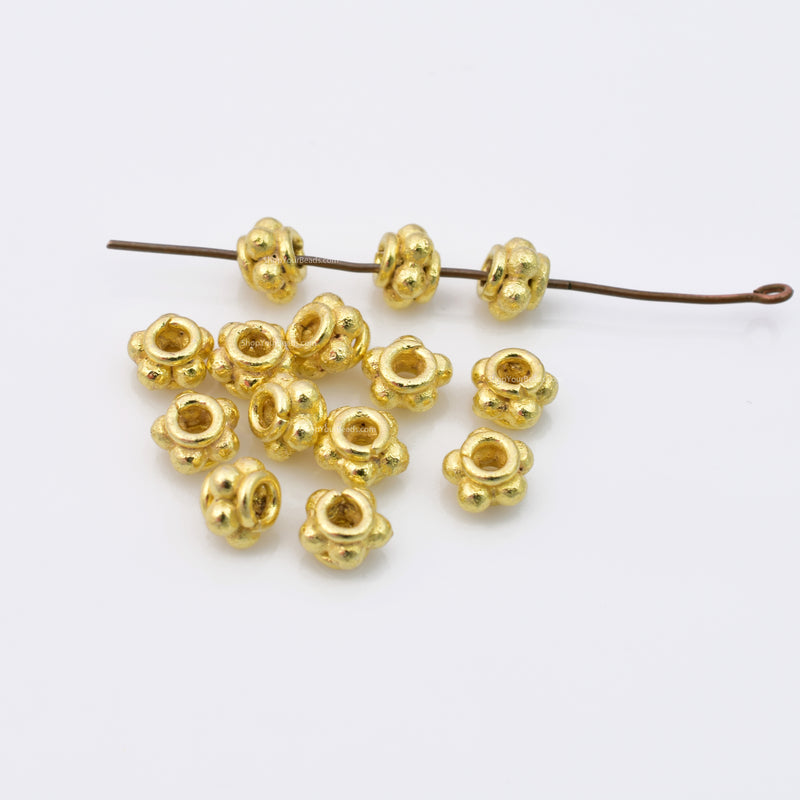 Gold Bali Daisy Spacer Beads For Jewelry Makings 