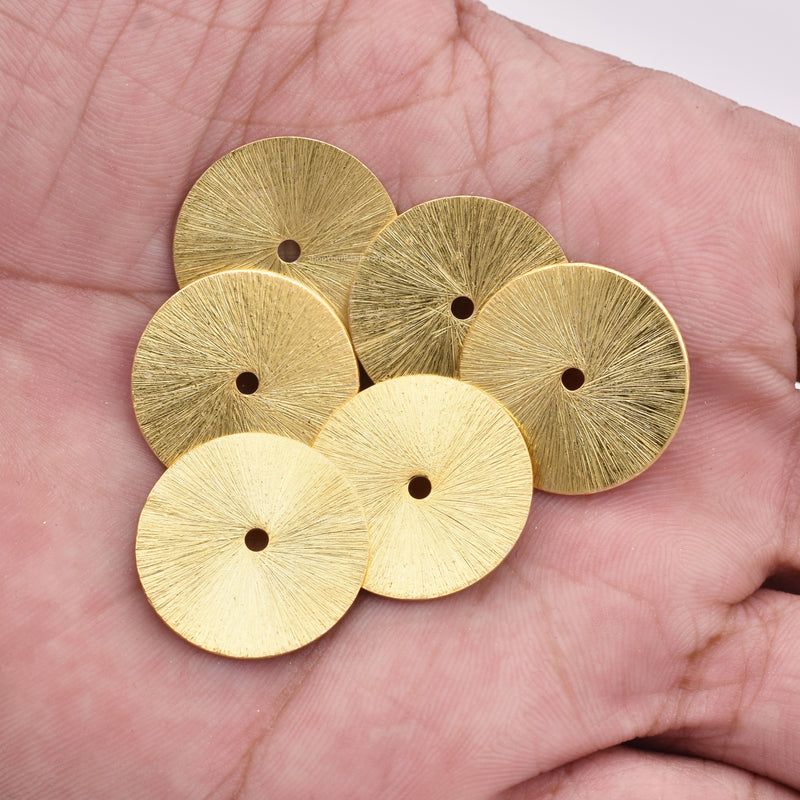 Gold Plated Heishi Flat Disc Spacer Beads - 20mm