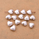 Silver Heart Bead Spacers For Jewelry Makings 