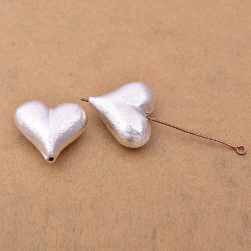 Silver Plated Heart Spacer Beads