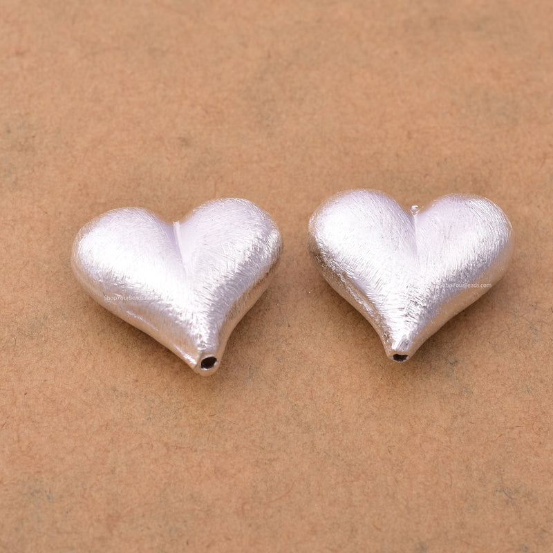 Silver Cute Heart Beads Spacers For Jewelry Makings 