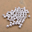 Silver Plated 5.5mm Corrugated Ball Spacer Beads