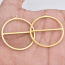 Gold Plated Round Earring Connector Charms