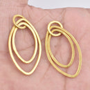 Gold Plated Marquise Earring Connector Chandelier Charms