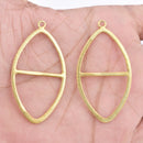 Gold Plated Marquise Earring Connector Charms