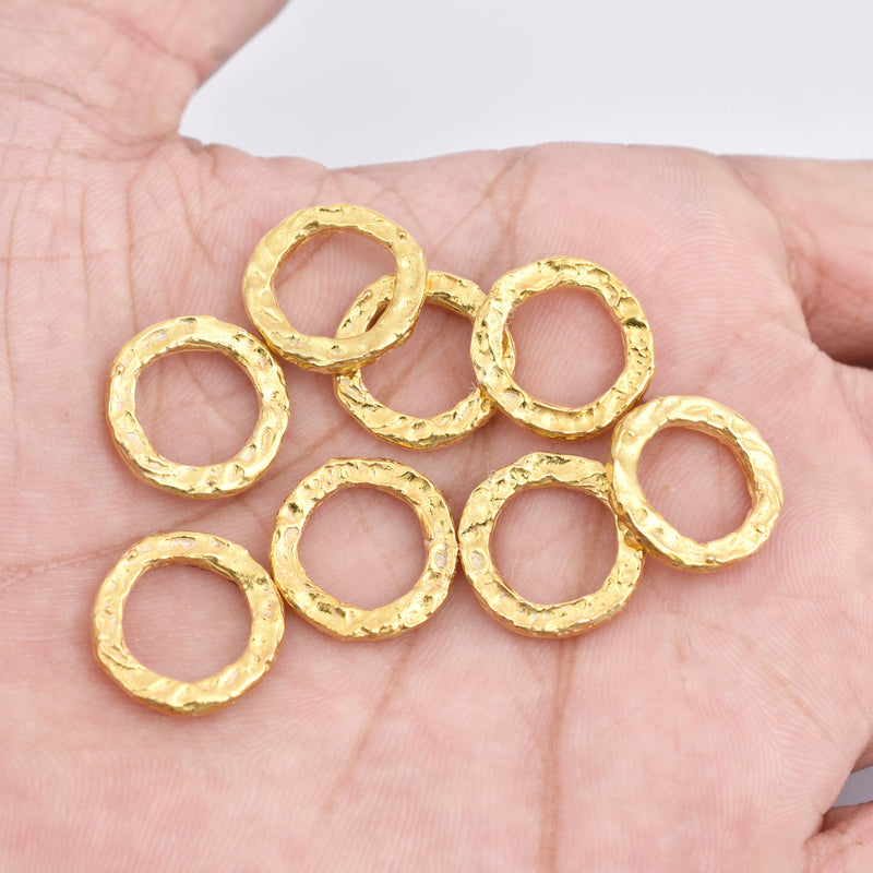 Gold Plated Hammered  Washer Stamping Blanks Connector Charms