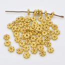 Gold Daisy Spacers Beads For Jewelry Makings 