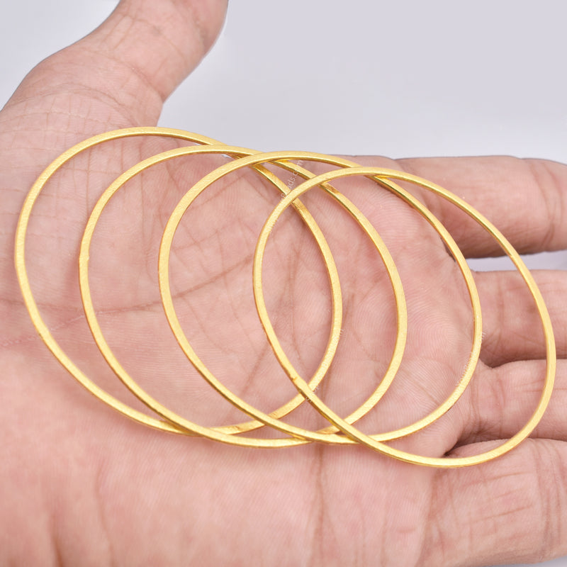 Gold Plated Connector Ring Links - 60 mm