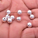 8mm Silver Plated Round Ball Spacer Beads