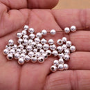 5mm Silver Plated Round Ball Spacer Beads
