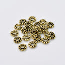 8mm Gold Plated Large Hole Antique Daisy Spacers Beads For Jewelry Makings 