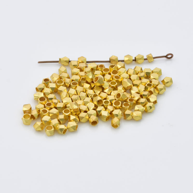 Brass Diamond Cut Beads 9mm Faceted Large Hole 24 Inch Strand Brass Diamond Cut Beads 9mm Faceted Large Hole 24 Inch Strand