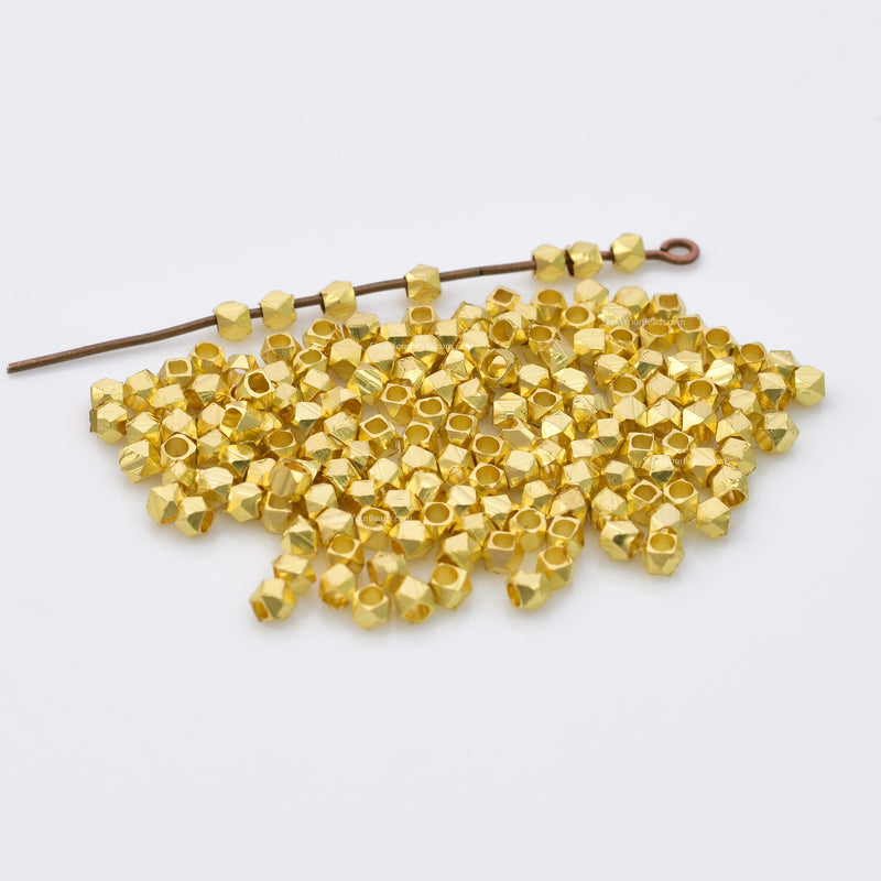Faceted Gold Spacers, Gold Plated Wholesale Jewelry