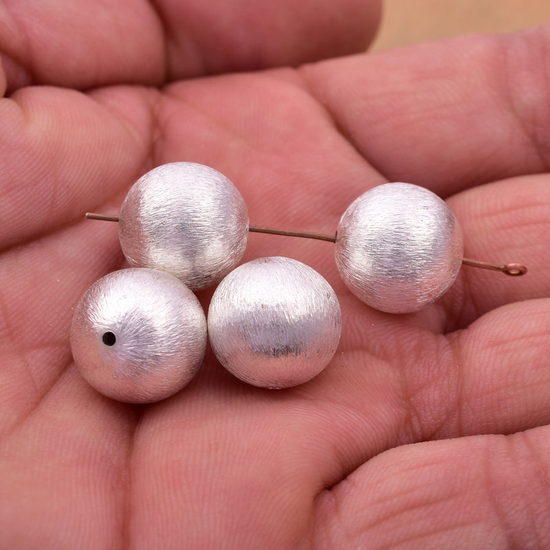 14mm Silver Plated Round Ball Spacer Beads