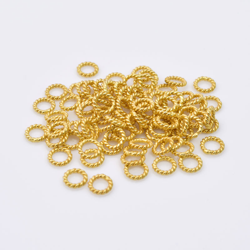 Gold Twisted Jump Rings Connector Links For Jewelry Makings 