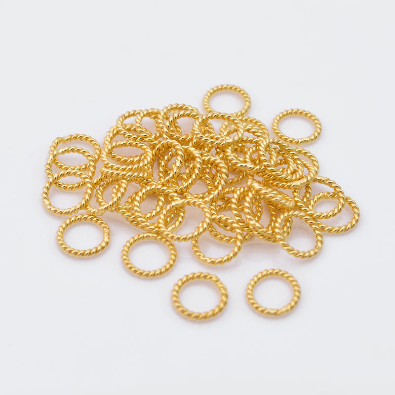  Gold Twisted Jump Rings Connector Links For Jewelry Makings 
