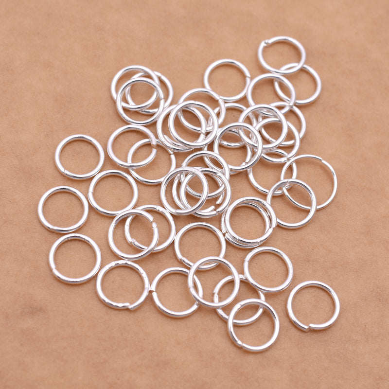 8mm - Silver Plated Open / Split Open Wire Jump Rings