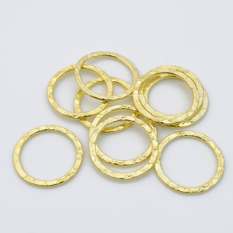 Gold Hammered Washer Circle For Jewelry Makings 