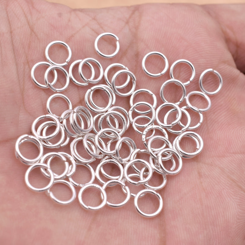 7mm - Silver Plated Open / Split Open Wire Jump Rings