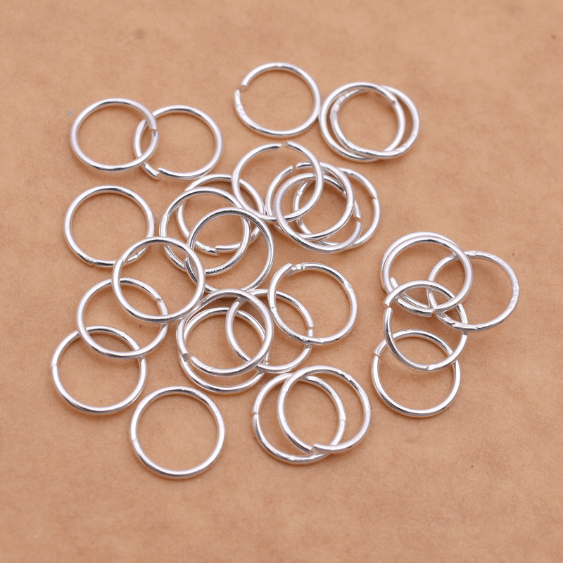 Silver Plated Open / Split Round Jump rings -10mm